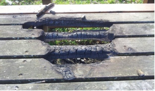 Wer kann Hinweise zur Zerstörung der Sitzgruppe am Pongser Sportplatz geben ?
